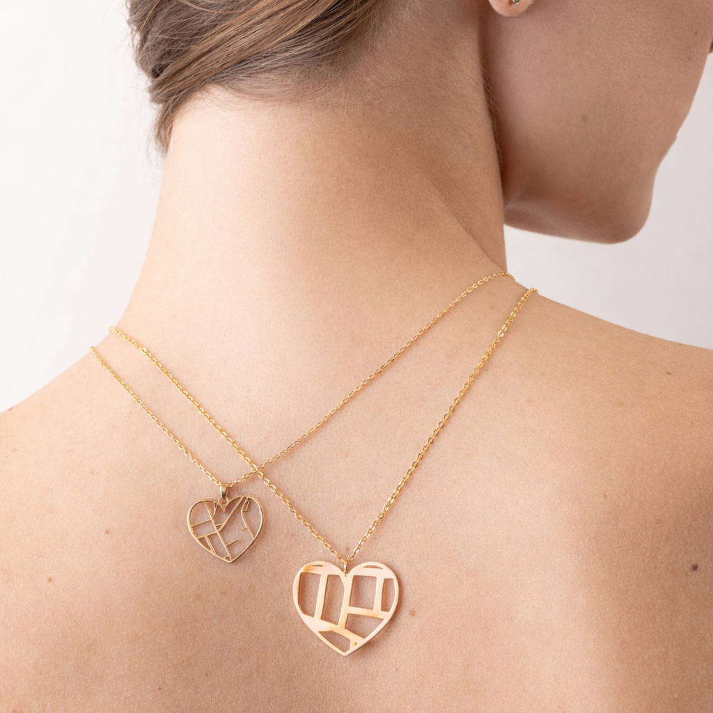 Heart Map Necklace