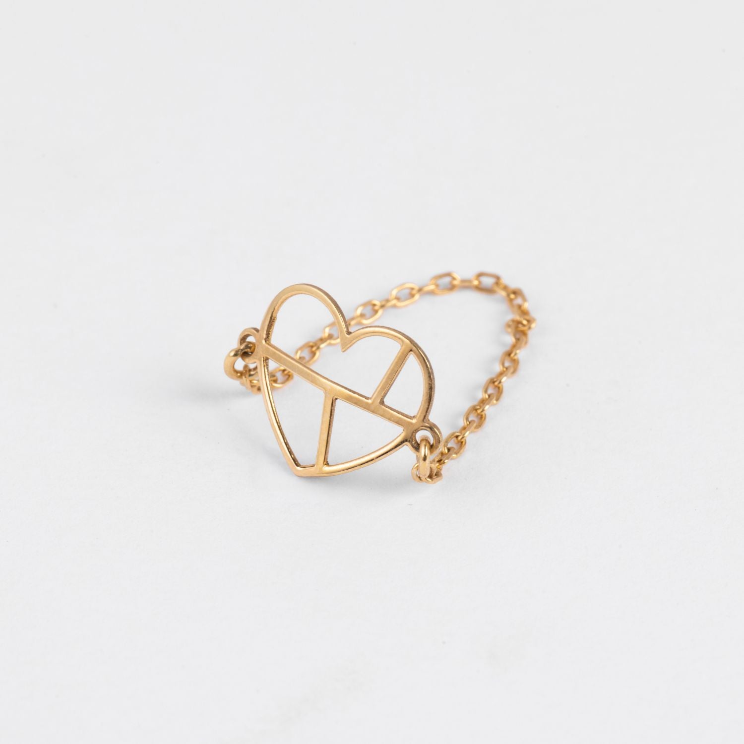 Heart Map Chain Ring
